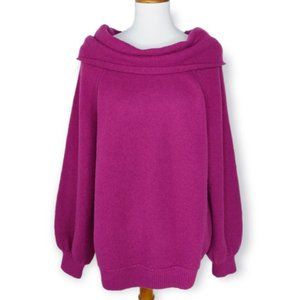 Free People Cowl Neck Sweater Size Large Oversized 25% Wool Blend